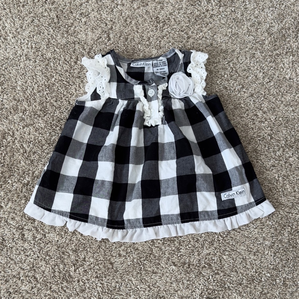 Calvin Klein baby girls black white dress size 3-6 months